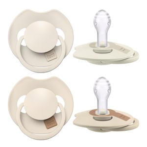 Dynamische Fopspeen Prime - 6 tot 18 Maanden - Lichtbeige & Creme - 2 st.