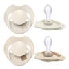 Difrax LOVI Dynamische Fopspeen Prime -  6 tot 18 Maanden - Lichtbeige & Creme - 2 st.