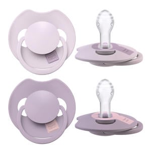 Difrax LOVI Dynamische Fopspeen Prime -  6 tot 18 Maanden - Lichtroze & Paars - 2 st.