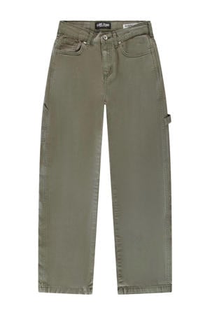 regular casual broek donkergroen