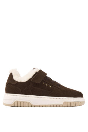 Basket Teddy Jr gevoerde suède sneakers donkerbruin