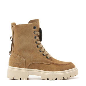 Fae Bobbi Fur Jr gevoerde suède veterboots camel