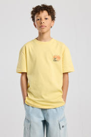 thumbnail: Lichtgele jongens America Today T-shirt van katoen met backprint, korte mouwen en ronde hals