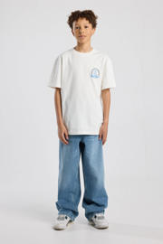 thumbnail: Witte jongens America Today T-shirt van katoen met backprint, korte mouwen en ronde hals