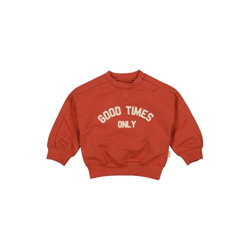 BESS sweater donker oranje Tekst