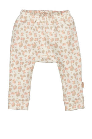 regular casual broek met panterprint beige