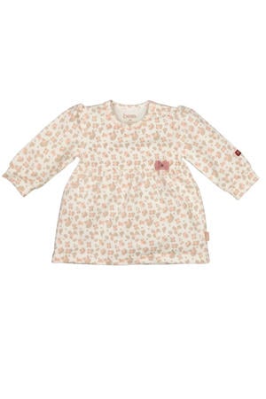 korte jurk met panterprint beige