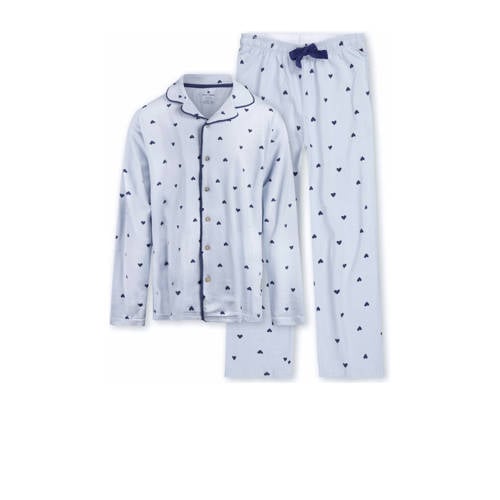 Little Label pyjama met hartjes print Blauw Meisjes Stretchkatoen Klassieke kraag - maat 170/176 afbeelding