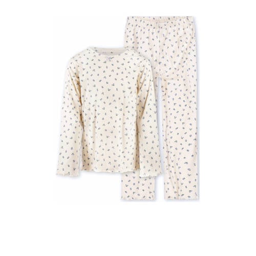 Little Label pyjama met bloemen print Ecru Meisjes Stretchkatoen Ronde hals - maat 146/152 afbeelding