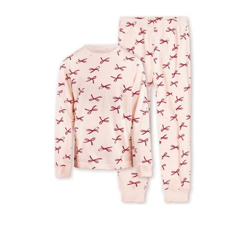 Little Label pyjama met strikjes print Roze Meisjes Stretchkatoen Ronde hals