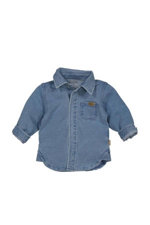 overhemd met backprint blauw