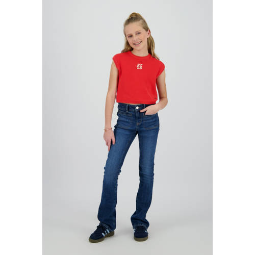 Raizzed high waist flared jeans dark blue denim Blauw Meisjes Katoen Effen - maat 116 afbeelding
