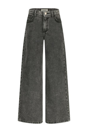 high waist wide leg jeans grey denim