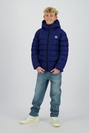gewatteerde jas donkerblauw