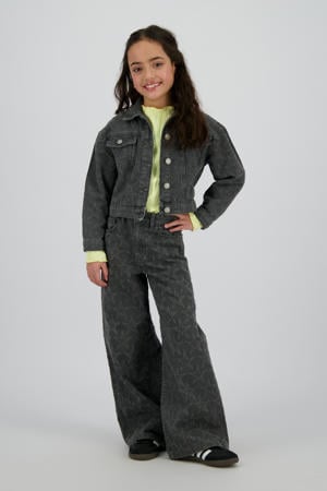 high waist wide leg jeans grey denim