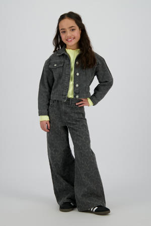 high waist wide leg jeans grey denim