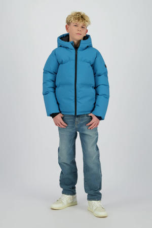 gewatteerde jas blauw