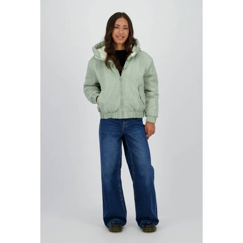 Raizzed gewatteerde jas groen Meisjes Polyester Capuchon Effen