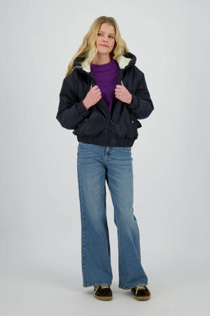 gewatteerde jas donkerblauw