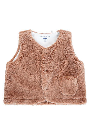 teddy gilet bruin