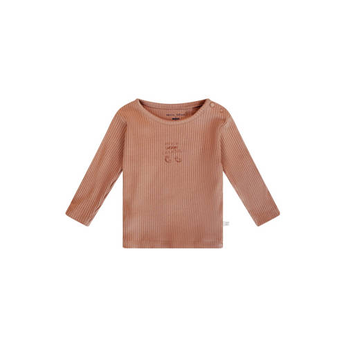 Petite Maison longsleeve bruin Jongens Katoen Ronde hals Effen - maat 80 afbeelding