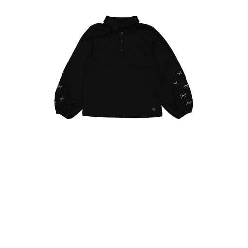 Quapi fluwelen sweater zwart Effen - maat 80 | Sweater van Quapi afbeelding