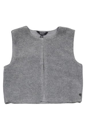 gilet grijs melange rib gebreid