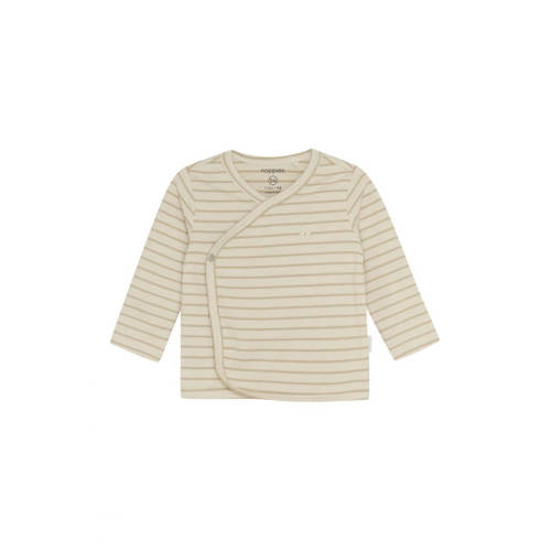 Noppies baby gestreepte longsleeve ecru Jongens/Meisjes Stretchkatoen V-hals