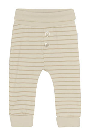 gestreepte casual broek ecru