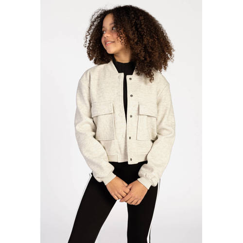 AI&KO bomberjack herfst zomer grijs Jas Meisjes Polyester Ronde hals Effen - maat 140 afbeelding