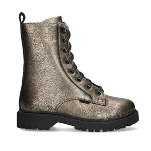 William Wendy leren veterboots goud