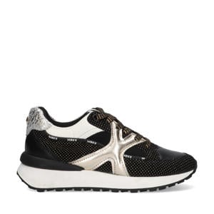 leren sneakers zwart/goud