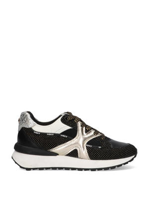 leren sneakers zwart/goud