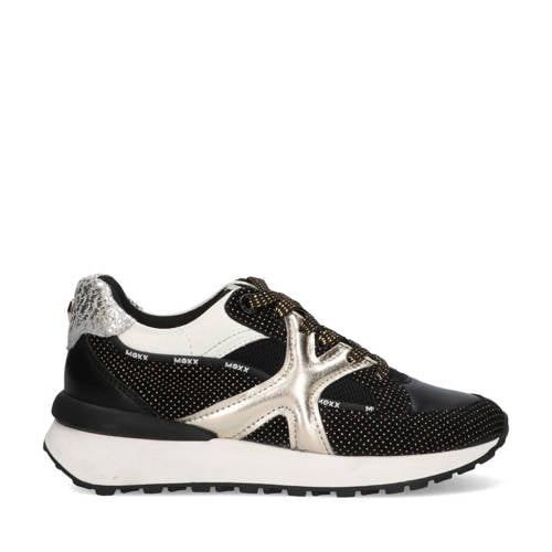 Mexx leren sneakers zwart/goud Meisjes Leer - maat 38 afbeelding