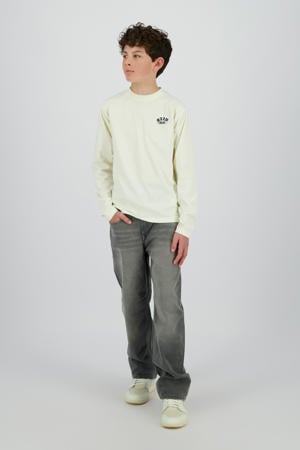 loose fit straight leg jeans grey denim