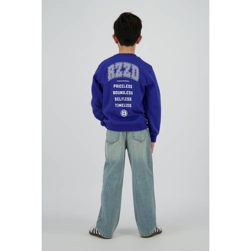 Raizzed sweater blauw Jongens Katoen Ronde hals Backprint