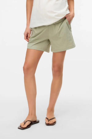 regular waist zwangerschaps sweatshort grijsgroen