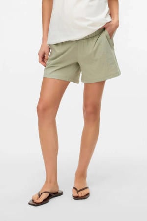 regular waist zwangerschaps sweatshort grijsgroen