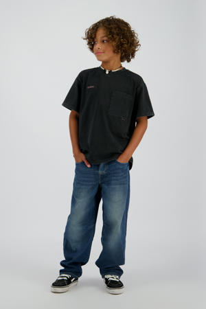 relaxed loose fit jeans dark blue denim