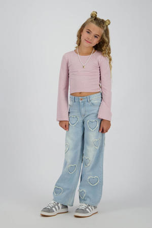wide leg jeans light blue denim