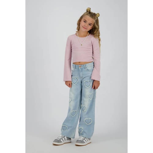 Vingino wide leg jeans light blue denim Blauw Hartjes
