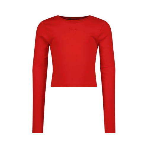 Vingino longsleeve rood rib gebreid Meisjes Stretchkatoen Ronde hals Effen - maat 104 afbeelding