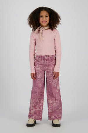longsleeve lichtroze rib gebreid