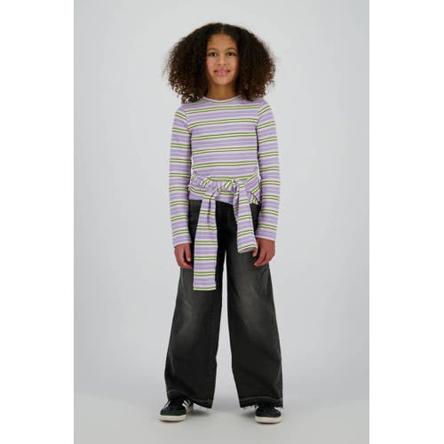 Vingino longsleeve lila rib gebreid Paars Meisjes Stretchkatoen Ronde hals