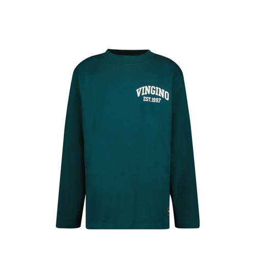 Vingino longsleeve donkergroen Jongens Katoen Ronde hals Logo - maat 152 afbeelding