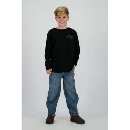 Vingino longsleeve zwart Jongens Katoen Ronde hals Logo - maat 116 afbeelding