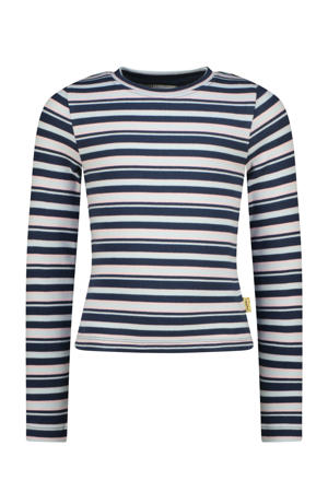 longsleeve donkerblauw rib gebreid