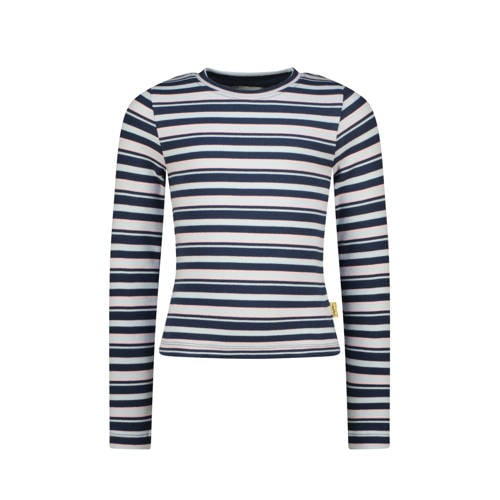 Vingino longsleeve donkerblauw rib gebreid Meisjes Stretchkatoen Ronde hals
