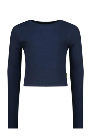 longsleeve donkerblauw rib gebreid