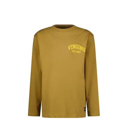 Vingino longsleeve bruin Jongens Katoen Ronde hals Logo - maat 176 afbeelding